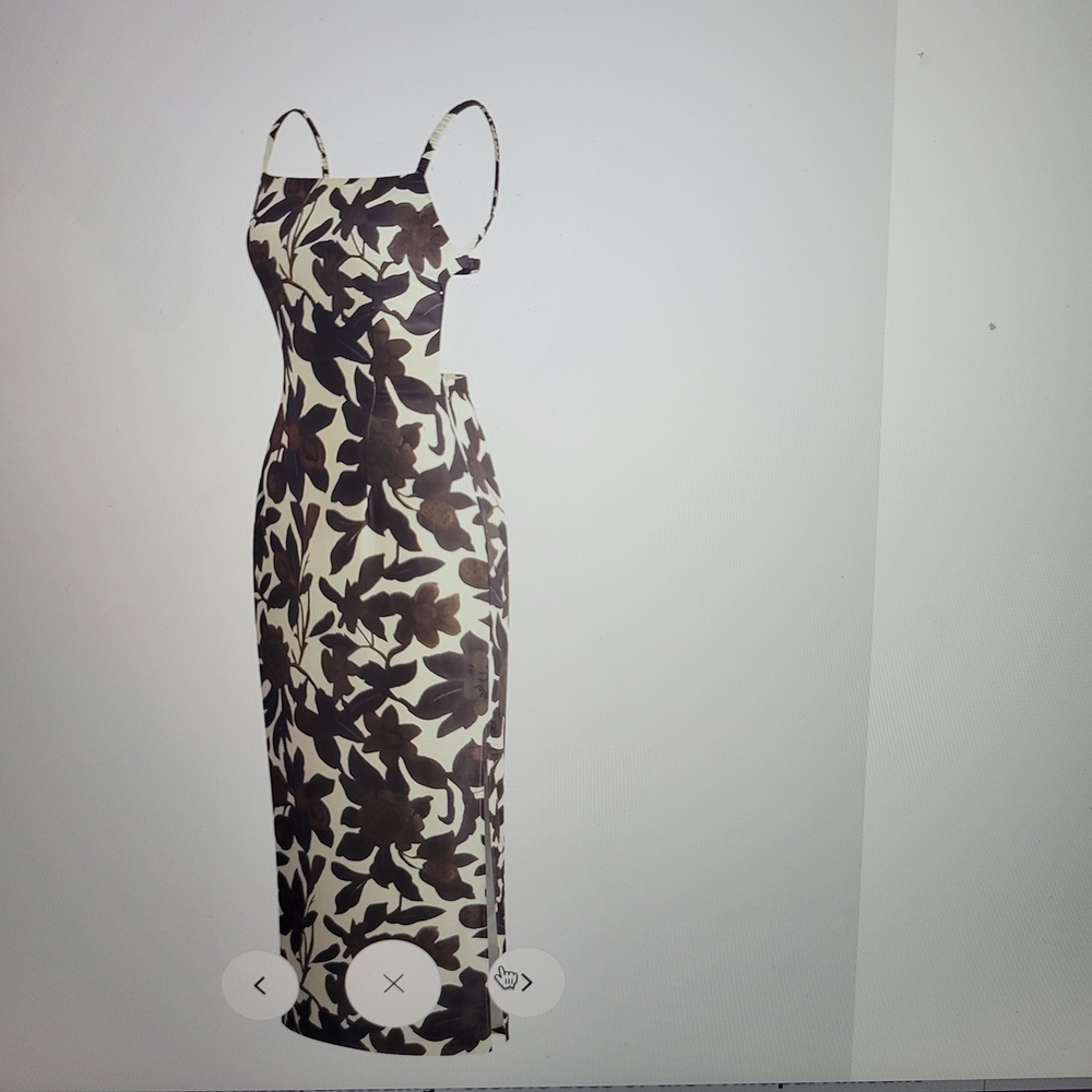Commense Black and Cream Floral Maxi Dress - Picture 3 of 6